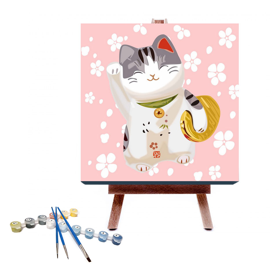 Japanese Waving Cat | 35easy Paint By Number Japanese Waving Cat | 35easy Paint By Number