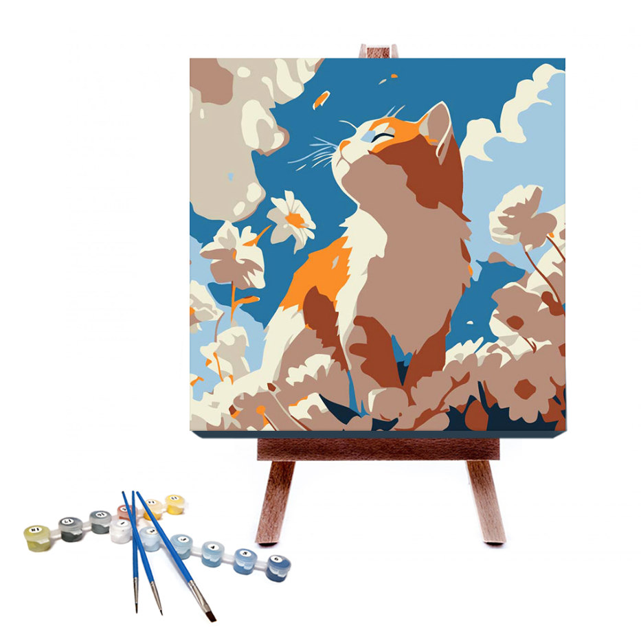 Cat Among Flowers | 35easy Paint By Number